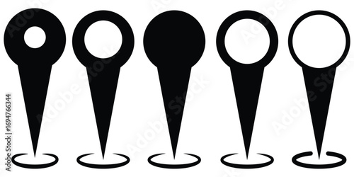 multiple red push pins. map pin vector logo template, locator icon. Red pin, push pin isolated. Assorted Red Push Pins in Various Sizes Location pin map marker pointer gps navigation