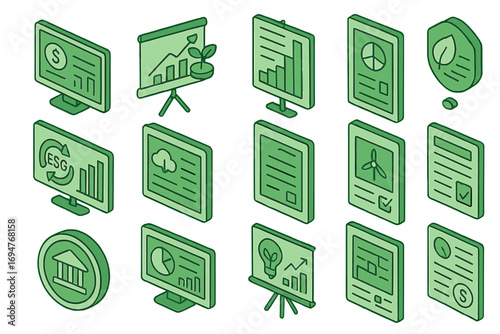 Business growth outline icon set. profits, strategy, analytics outline collection