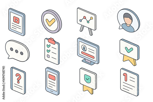 Business, office 3d icon set. corporate, workplace icons 3d collection