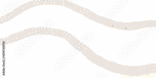 Abstract wavy lines with dotted texture in neutral beige tones on a white background