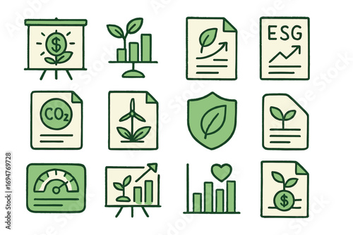 Sustainability, eco, environment line icon set. green, nature, renewable, conservation icons