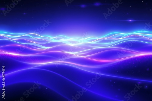 Generative AI: Digital Neon Wavelengths Display.