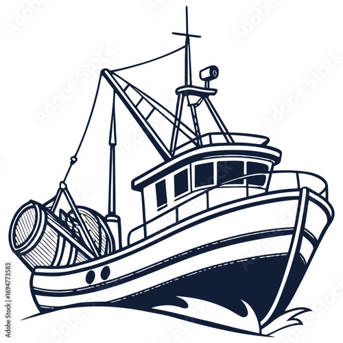 Fishing Trawler vector design