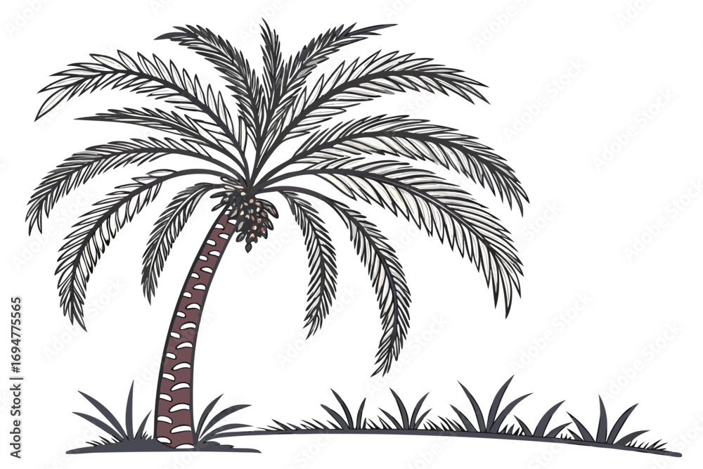 Obraz premium palm tree vector illustration