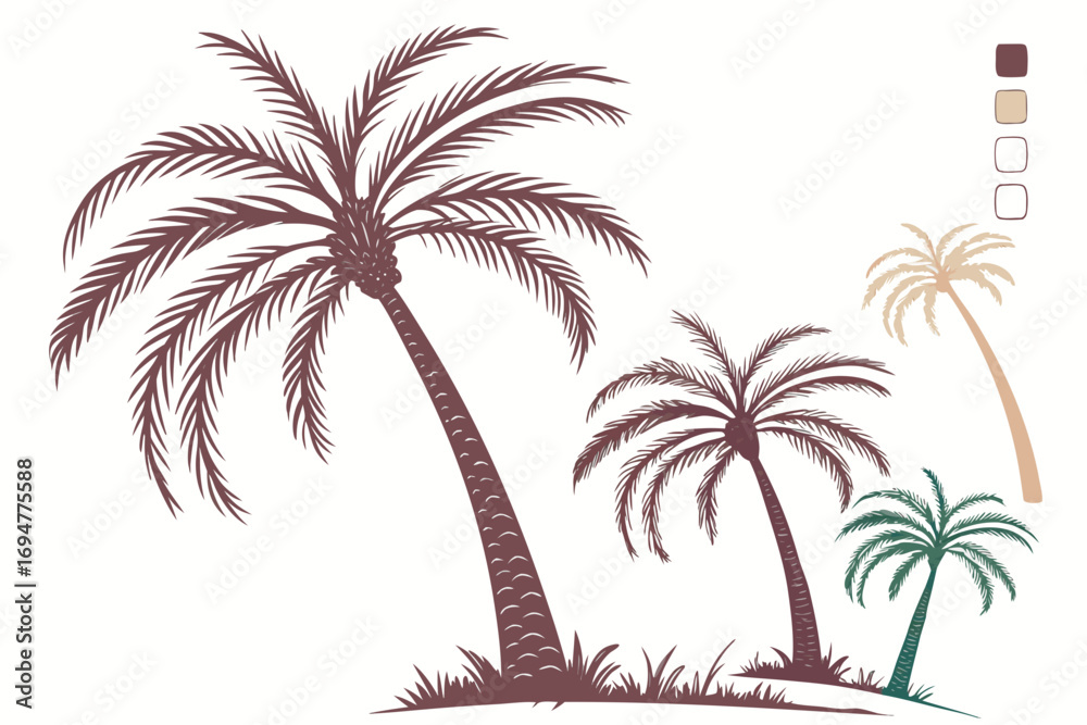 Obraz premium palm trees silhouettes