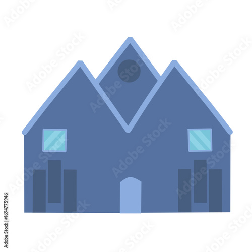 Illustration of a house building. Illustration of a minimalist house. Flat design of a house building. Illustration of a house with a garage
