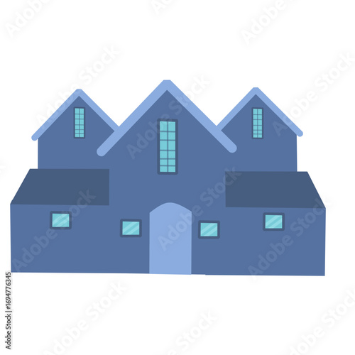 Illustration of a house building. Illustration of a minimalist house. Flat design of a house building. Illustration of a house with a garage
