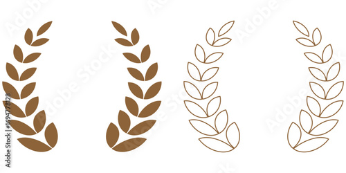 Wheat silhouette collection Ear of wheat symbols. Wheat icon vector illustration. Wheat ear vector icons. Wheat icon. Cereal Grain linear and full pictogram Agriculture symbol Grain. Agriculture wheat