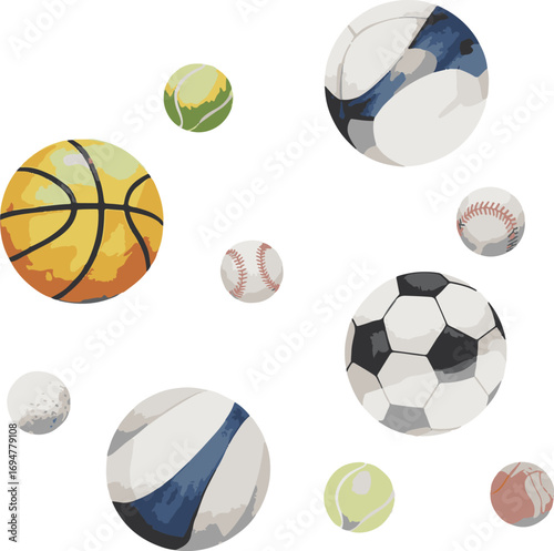 set of sport balls
