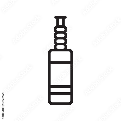 plastic cartridge for cosmetics black line icon. Vector isolated element