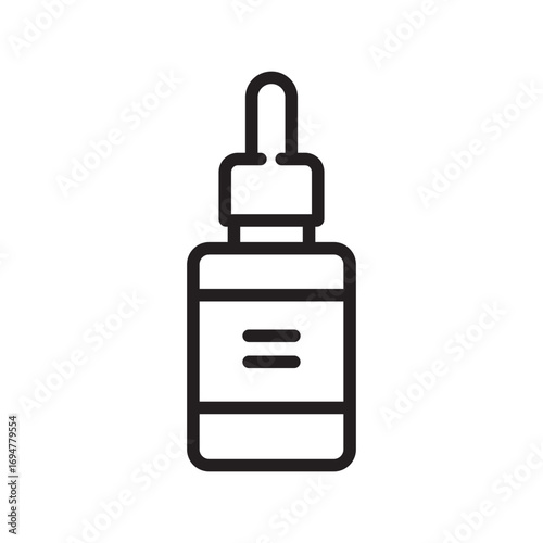 plastic dropper for cosmetics black line icon. Vector isolated element