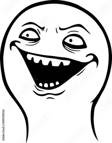 Design of sarcastic laughing expression
