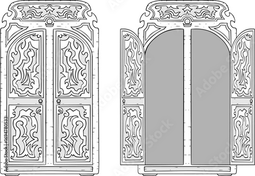 Design of elegant medieval furniture