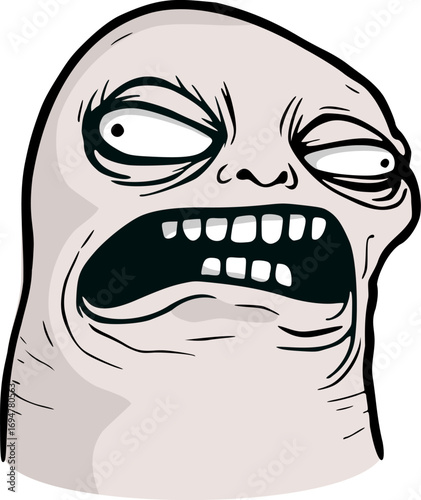 Design of funny angry expression