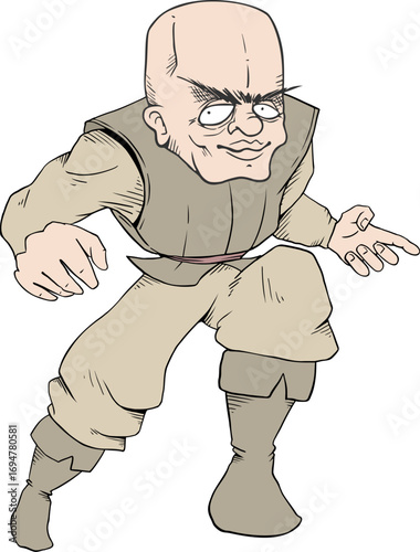 Design of medieval man walking