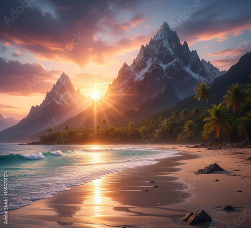 sunset in the mountains