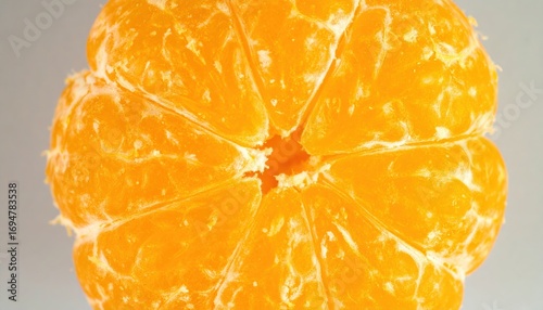 Close-Up of Fresh, Juicy Orange Segment on Light Background