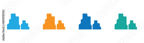 Four Different Bar Graph Illustrations in Various Colors