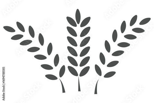 Wheat silhouette collection. Ear of wheat symbols. Wheat icon vector illustration.