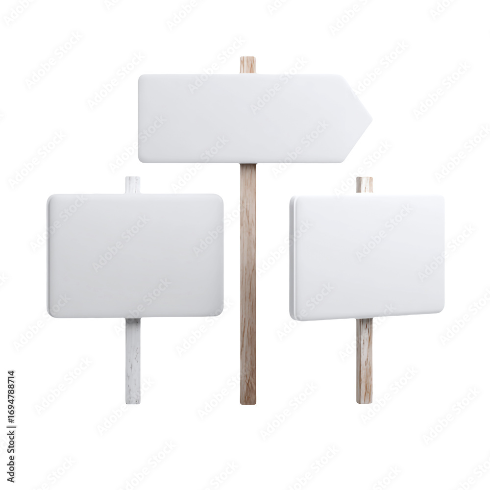 Obraz premium Blank signpost arrows for directions and information outdoor or indoor use transparent background