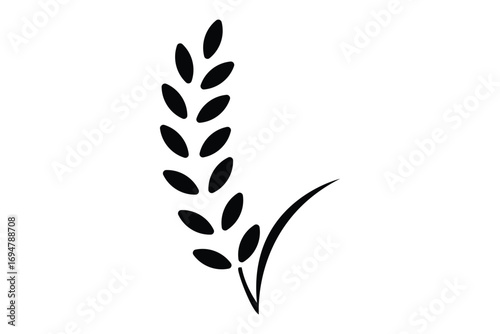 Wheat silhouette collection. Ear of wheat symbols. Wheat icon vector illustration.