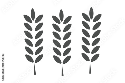 Wheat silhouette collection. Ear of wheat symbols. Wheat icon vector illustration.
