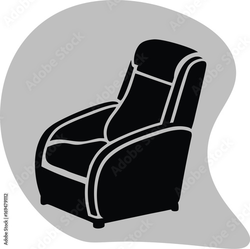 A leather armchair vector silhouette