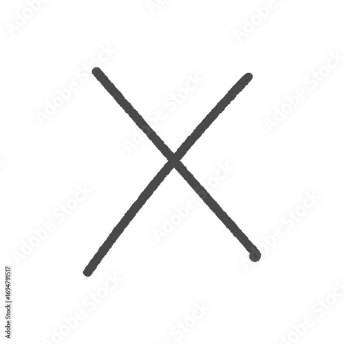 手書きの黒いバツやＸの文字 - シンプルな不正解の記号･ばってん･クロスマークのデザイン素材