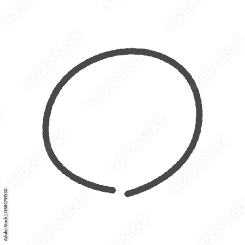 手書きの黒い丸の囲み線 - シンプルでかわいいフレーム･装飾のパーツ･正解のマルの記号のデザイン素材