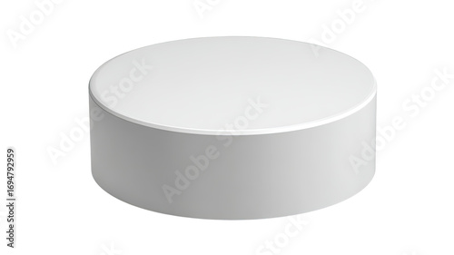 White cylindrical display stand, isolated, studio, mockup, product placement