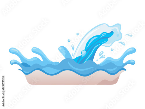Transparent vector water splash and wave on light background,Crown water Liquid splash transparent,Water splashes with droplets, swirling and flowing on a white background. Suitable for refreshing,