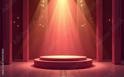 empty round podium stage scene with Indian Diwali festival. High quality