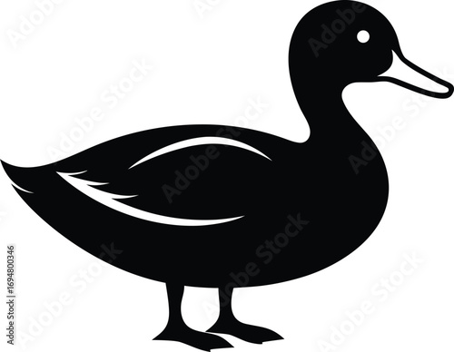 Stylized Silhouette of a Mallard Duck a Symbol of Wildlife and Serene Aquatic Life