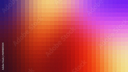 Abstract Grainy Pixelated Gradient Background with Vibrant Aurora Borealis and Retro Noise Texture