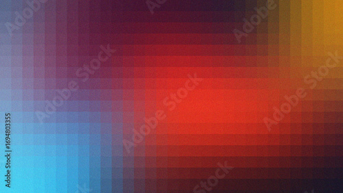 Abstract Grainy Pixelated Gradient Background with Vibrant Aurora Borealis and Retro Noise Texture