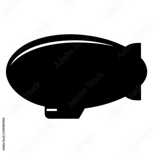 Discover the vintage airship blimp zeppelin vector illustration in black silhouette design element