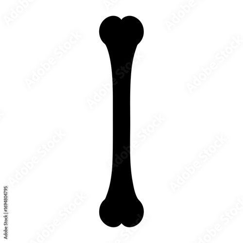 Isolated black bone vector illustration for anatomy halloween or pet design needs element item