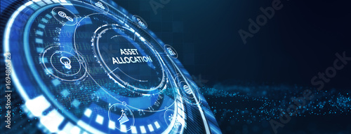 Asset allocation concept.Business, Technology, Internet and network concept.3d illustration