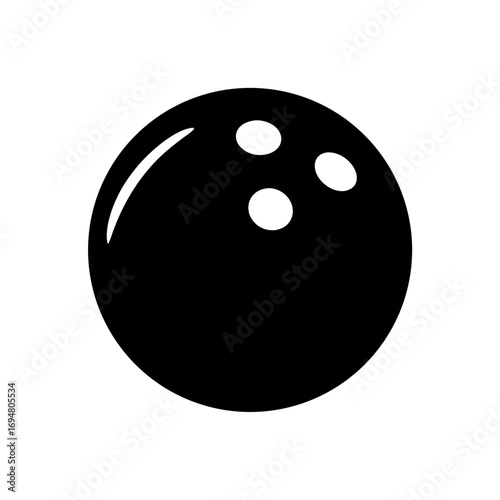 Bowling ball icon vector illustration for bowling alley game sport equipment and recreation design