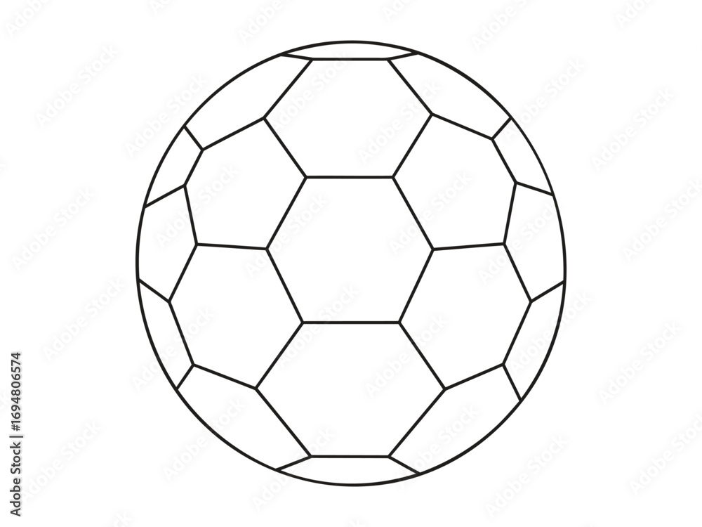 Fototapeta premium Abstract geometric soccer ball pattern outline illustration
