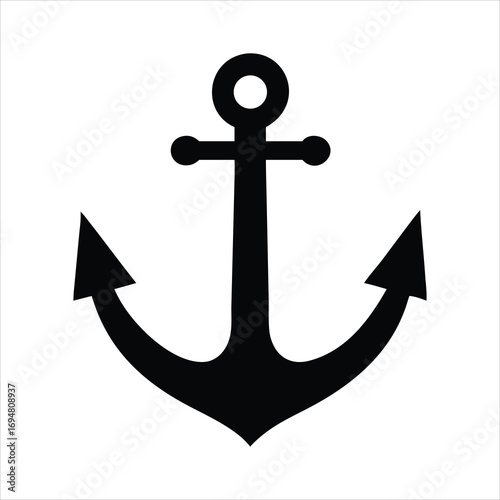 Simple black anchor icon on a white background