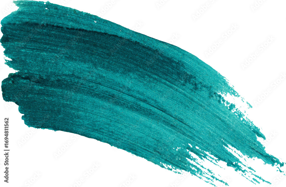 Fototapeta premium Expressive teal blue brush stroke abstract paint texture splash