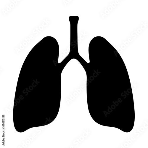 Lung anatomy illustration for respiratory system health and pulmonary function design element
