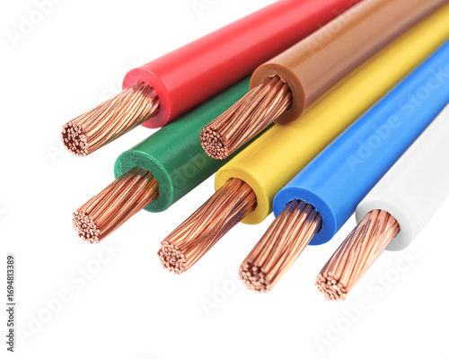 Colorful electric wires and cables