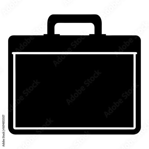 Find professional black briefcase vector icon for business document and laptop carrying needs online