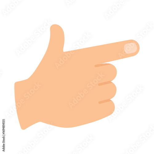 Backhand index pointing emoji flat icon