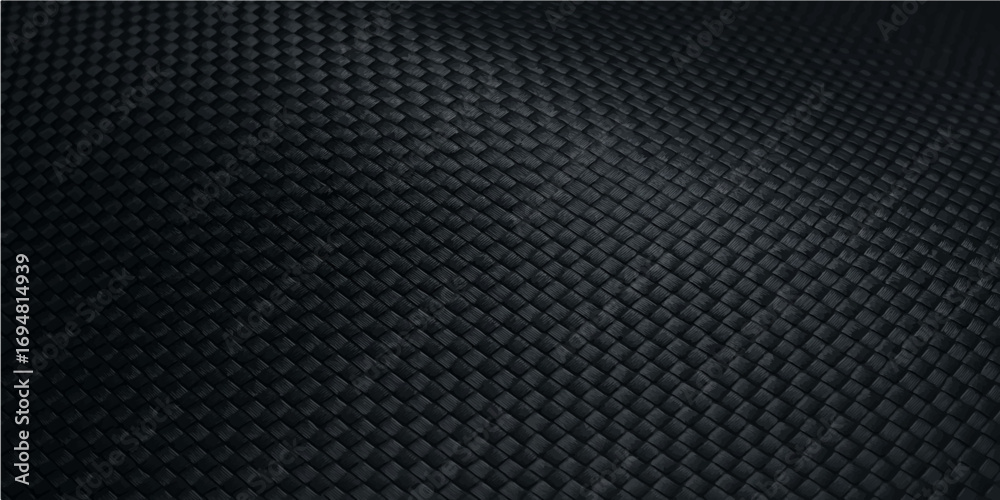 Fototapeta premium Dark metallic carbon fiber mesh technology pattern background