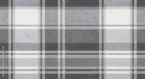 Grey Plaid Fabric Texture.