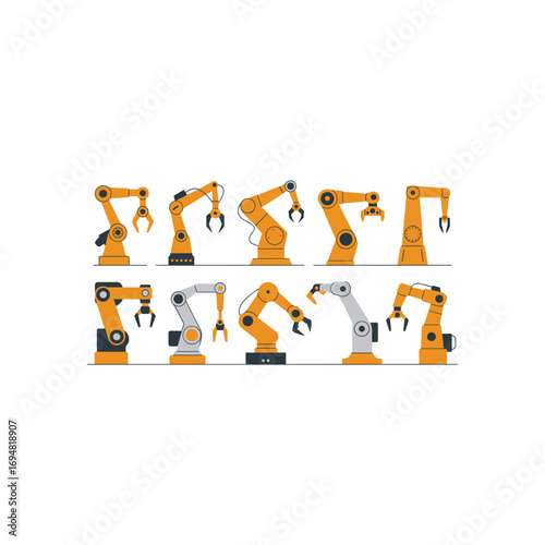 Industrial robotic arms collection for automation and manufacturing precision