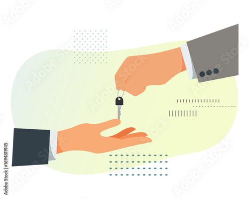 Keys Handover - Transfer Ownership - Stock Illustration